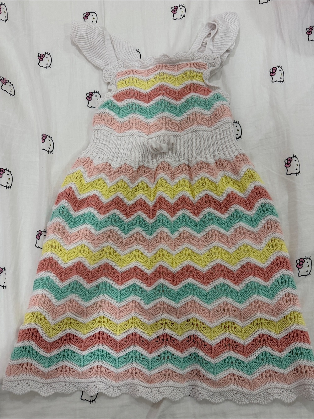 Girls Knit Chevron Summer Dress